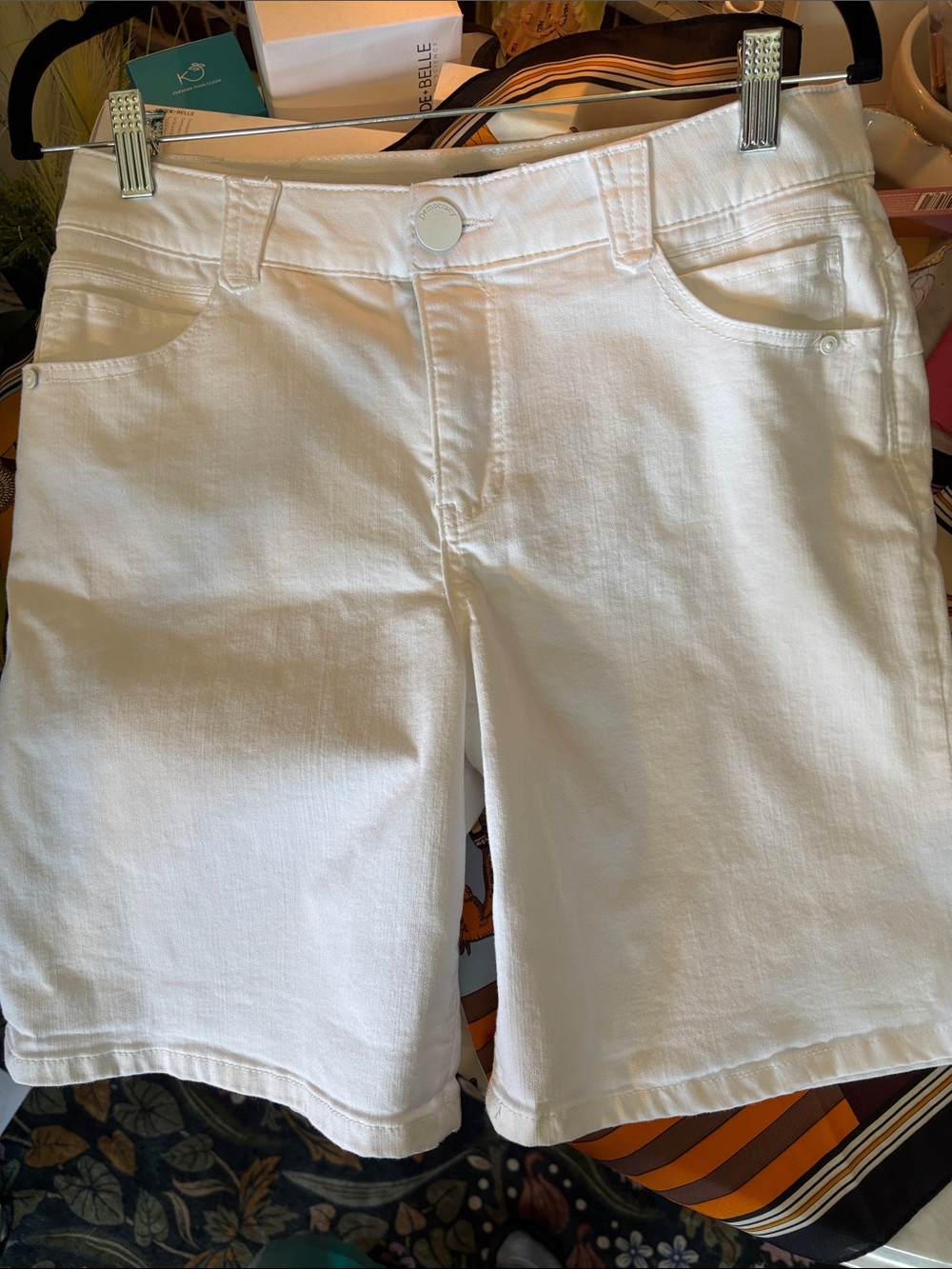 Democracy White Women’s Jean Bermuda Shorts